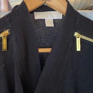 Michael Kors black cardigan with waterfall hem. M